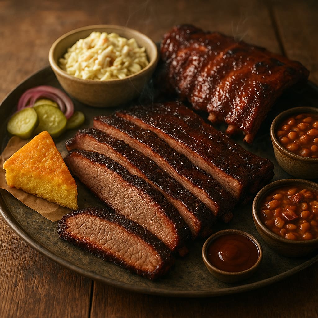 BBQ Smokehouse Platte mit Brisket und Ribs